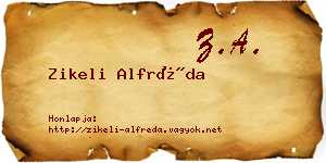 Zikeli Alfréda névjegykártya